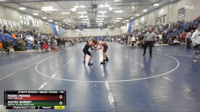 130 lbs Semifinal - Kixten Barney, Uintah Jr High Wrestling vs Mario Merino, Team Prestige