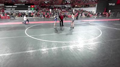 90 lbs Cons. Semi - Kasey Gay, Bay Port Wrestling vs Justina Akey, Nekoosa