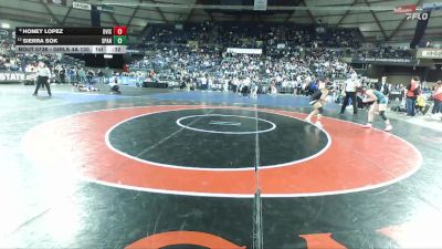 Girls 4A 130 lbs Cons. Round 5 - Honey Lopez, Davis (Girls) vs Sierra Sok, Spanaway Lake (Girls)