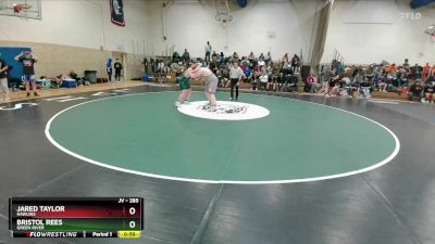 285 lbs Cons. Round 3 - Jared Taylor, Rawlins vs Bristol Rees, Green River