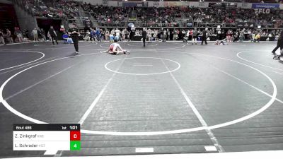 120 lbs Quarterfinal - Zayne Zinkgraf, King Select vs Levi Schrader, Victory Wrestling