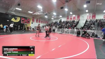 155 lbs Semifinal - Kate Luzuriaga, Del Oro (Loomis) vs Kayleen Tuavao, Tokay