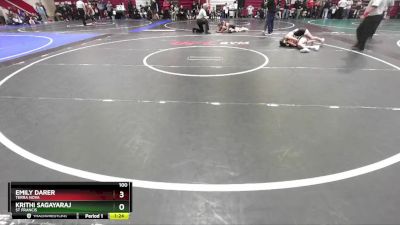 100 lbs Champ. Round 1 - Krithi Sagayaraj, St Francis vs Emily Darer, Terra Nova