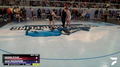 132 lbs Round 2 - Hayden Styles, Pioneer Grappling Academy vs Anan Siackhasone, Avalanche Wrestling Association