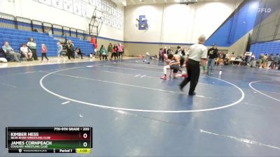 200 lbs 1st Place Match - Kimber Hess, Bear River Wrestling Club vs James Cornpeach, Cougars Wrestling Club