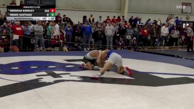 175 lbs Quarterfinal - Brendan Barkley, Kellenberg vs Renzo Santiago, Holy Trinity