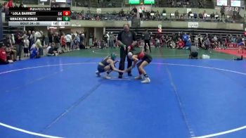 80 lbs Round 2 - Lola Barrett, St. James Cyclones vs Gracelyn Jones, Outlaw Wrestling Club