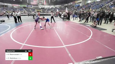 130 lbs Round Of 64 - Hadlee Rasmussen, Bob Cats vs Zaden Robidoux, Cedaredge