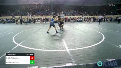 90 lbs Consi Of 8 #1 - Easton McGilbert, Midwest City Bombers vs Aiva Bernard, Woodland Wrestling Club