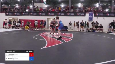 82 kg Round Of 32 - Brayden Benson, Ohio vs Nathan Mallery, Cougar Wrestling Club