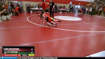 82-89 lbs Round 2 - Luke Hochanadel, Fort Morgan Wrestling Club vs Tatum Worthen, HRA