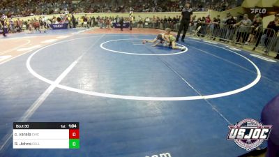 58 lbs Round Of 16 - Cato Varela, Chickasha Youth Wrestling vs Ryzen Johns, Collinsville Cardinal Youth Wrestling