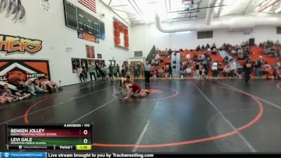 110 lbs Round 3 - Bensen Jolley, Rocky Mountain Middle School vs Levi Gale, Riverton Middle School