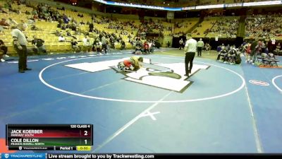 120 Class 4 lbs Cons. Round 1 - Jack Koerber, Parkway South vs Cole Dillon, Francis Howell North