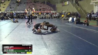 125 lbs Quarters & 1st Wb (16 Team) - James Levy, Wartburg vs Keito Shaw, Alvernia University