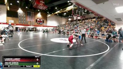 120 lbs Quarterfinal - Landon Larkey, Riverton Middle School vs Oscar Garcia, Lovell Middle School