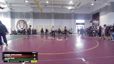 126 lbs Champ. Round 1 - Jacob Rios, Patriot vs Andre Simpliciano, Hillcrest B
