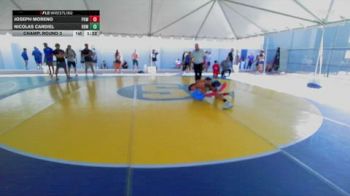 132 lbs Champ. Round 3 - Joseph Moreno, Poway vs Nicolas Cardiel, Rancho Bernardo WC