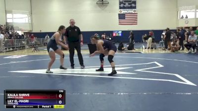 170 lbs Semifinal - Lily El-Masri, Vanguard vs Kalila Shrive, Menlo College