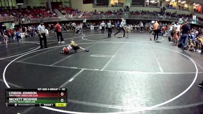 50 lbs Champ. Round 1 - Lyndon Johnson, West Point Wrestling Club vs Beckett Bessmer, Gretna Youth Wrestling