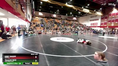 130 lbs Cons. Round 2 - Teagan Dice, Cheyenne East vs Abby Knopp, Central