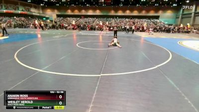 52-56 lbs Round 1 - Anakin Ross, Greenwave Youth Wrestling vs Wesley Herold, Gold Rush Reno