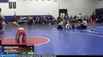 120 lbs Semifinal - Jameson Siemens, Natrona County vs Lance Striefel, Thunder Basin High School