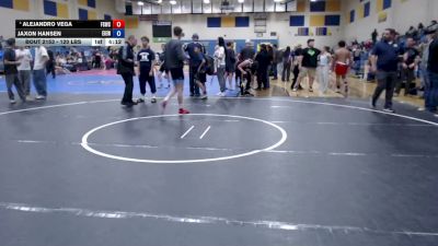 120 lbs 3rd Place Match - Alejandro Vega, Fighting Squirrels Wrestling Club vs Jaxon Hansen, East Idaho Elite Wrestling Club