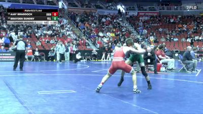 3A-126 lbs Champ. Round 1 - Brayden Sundby, Pella vs Ajay Braddock, Boone