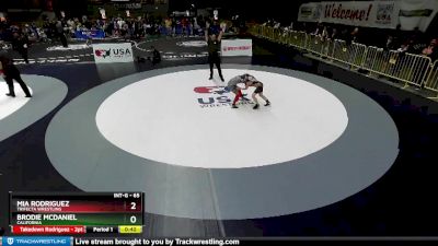 65 lbs Quarterfinal - Brodie McDaniel, California vs Mia Rodriguez, Trifecta Wrestling