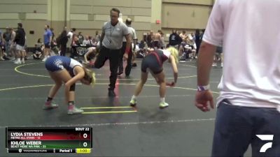 116 lbs Placement - Khloe Weber, Beast Mode WA Pink vs Lydia Stevens, Metro All Stars