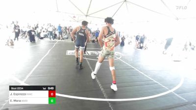 150 lbs Consolation - Jayden Espinoza, Rancho Cucamonga HS vs Edgar Mora, Warriors WC