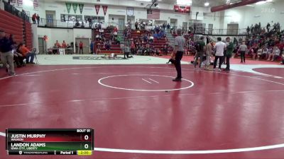 132 lbs Quarterfinal - Justin Murphy, Waukon vs Landon Adams, Iowa City, Liberty