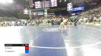 132 lbs Cons 16 #1 - Max Rosen, Illinois vs Ashton Leegaard, Wyoming