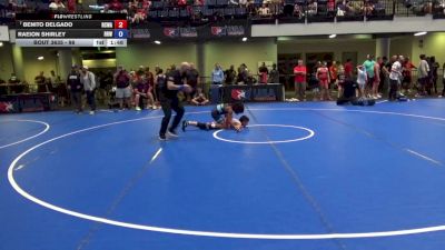 98 lbs Champ. Rd Of 32 - Benito Delgado, Red Cobra Wrestling Academy vs Raeion Shirley, Ragin Raisins Wrestling