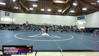 160 lbs Cons. Round 3 - June Highburger, Southwestern Oregon CC vs Sariah Zepeda, Southern Oregon University