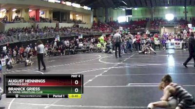 90 lbs Champ. Round 1 - Branick Griess, Jr. Viking Wrestling Club vs August Hennings, Nebraska Boyz