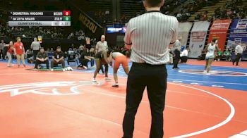140 Class 2 lbs Quarterfinal - Demetria Higgins, McCluer vs Ja`Ziya Miles, Staley