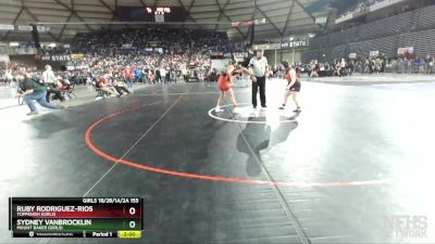 Girls 1B/2B/1A/2A 155 Quarterfinal - Ruby Rodriguez-Rios, Toppenish (Girls) vs Sydney VanBrocklin, Mount Baker (Girls)