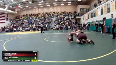 215 lbs Champ. Round 2 - Kian Barton, JOHN GLENN vs Mitchel Myers, GREEN