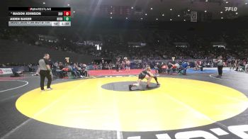 3A Boys 150 lbs Champ. Round 1 - Aiden Baker, Nyssa Boys vs Mason Johnson, South Umpqua Boys