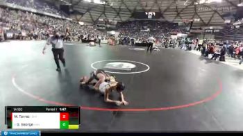 1 lbs Quarterfinal - Gavin George, Naches Valley vs Miguel Torrez, Toppenish