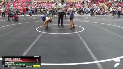 150 lbs Round 1 - Kaeden Wright, WR - Topeka Blue Thunder vs Kai Evans, Hutchinson Kids Westling Club