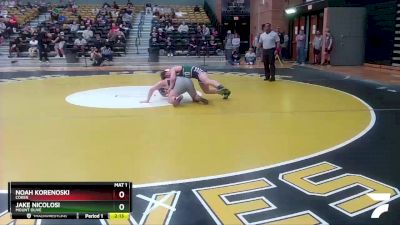 157 lbs Quarterfinal - Jake Nicolosi, Mount Olive vs Noah Korenoski, Coker