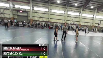 90 lbs Cons. Semi - Brayden Po`oi, Payson Pride Wrestling vs Dustin Jolley, North Sanpete Hawk Wrestling