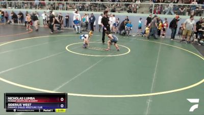 71 lbs Round 2 - Nicholas Lumba, Pioneer Grappling Academy vs Siderius West, Chugach Eagles Wrestling Club