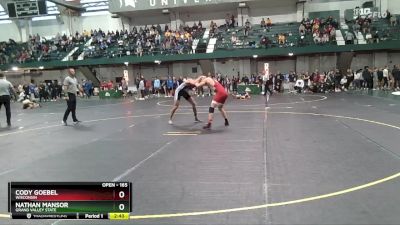 165 lbs Champ. Round 1 - Cody Goebel, Wisconsin vs Nathan Mansor, Grand Valley State