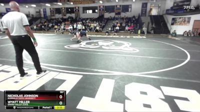 197 lbs Semifinal - Wyatt Miller, Grand Valley State vs Nicholas Johnson, Glenville State University