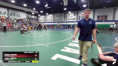 140 lbs 1st Place Match - Kiara Gomez, Murrieta Valley vs Sara Garcia, Murrieta Mesa