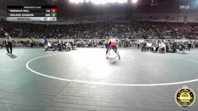 B4A-157 lbs Semifinal - Walker Johnson, Harrah vs Brendan Bell, Ft. Gibson